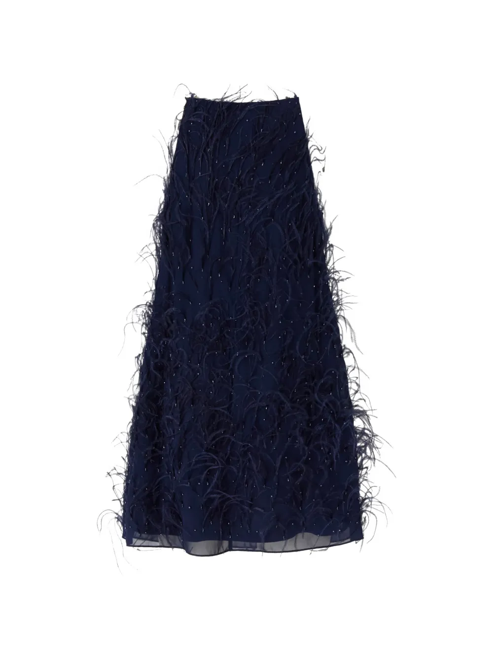 PINKO Jurk met afwerking van veren en pailletten Blauw