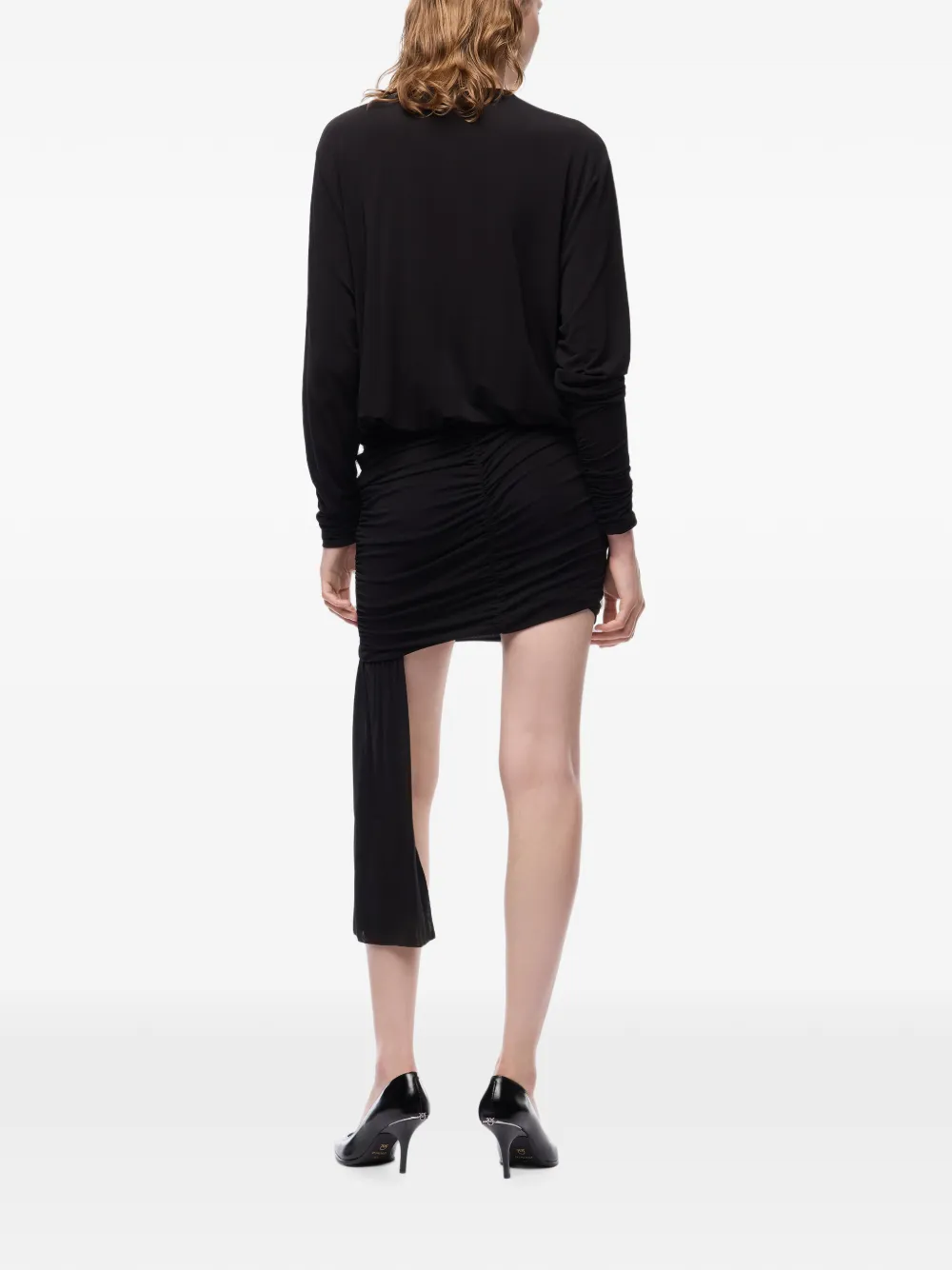 PINKO Gesmockte mini-jurk met lint Zwart