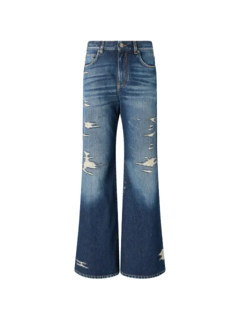 PINKO distressed wide-leg jeans