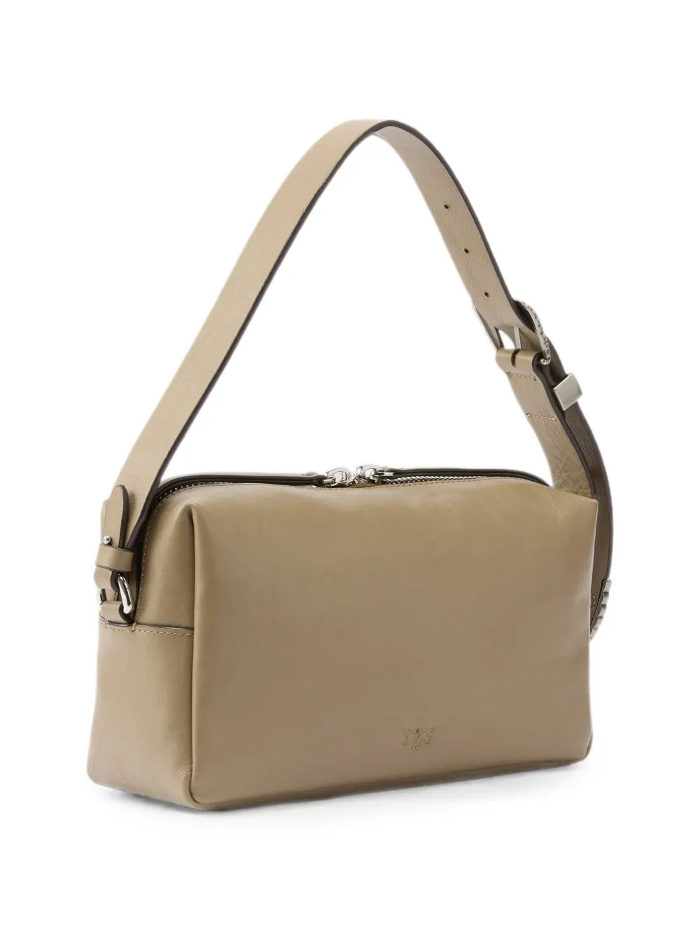 PINKO Love Birds leren schoudertas Beige