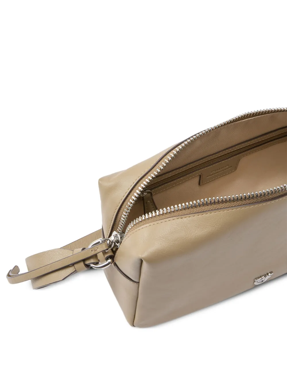 PINKO Love Birds leren schoudertas Beige