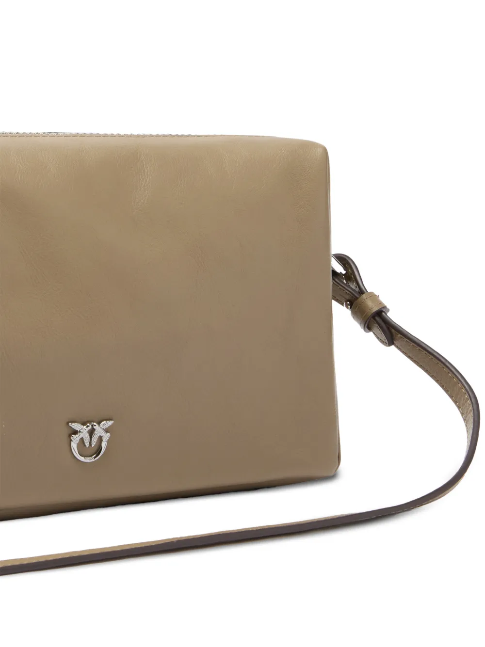 PINKO Love Birds leren schoudertas Beige