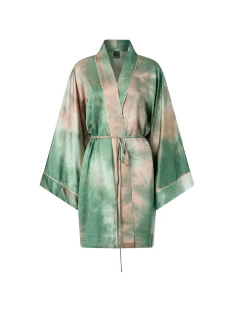 PINKO gradient satin kimono with belt