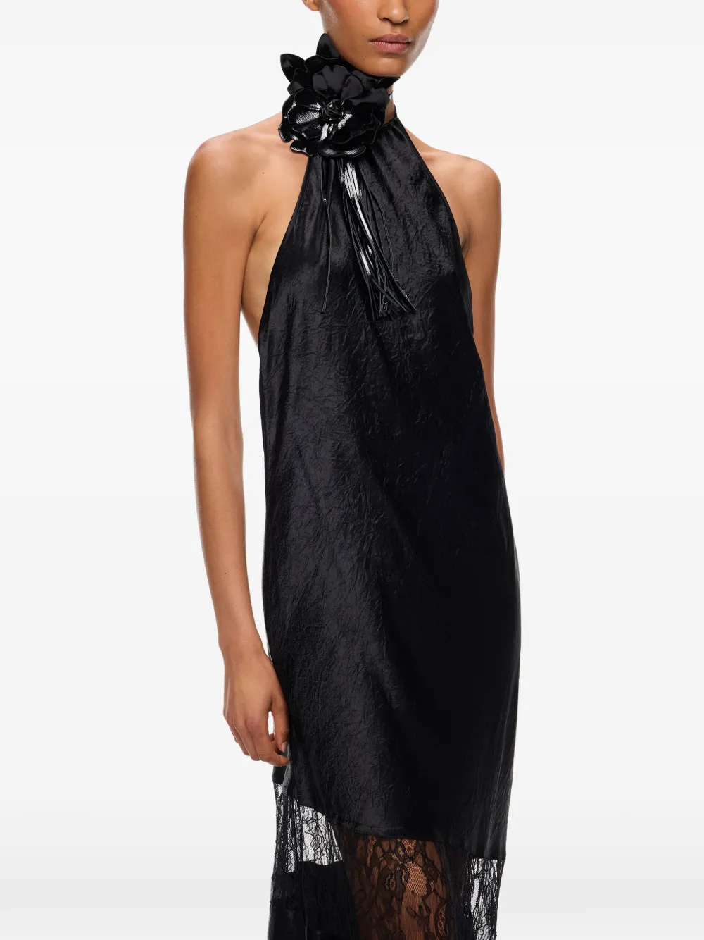 PINKO Midi-jurk met vlakken van kant Zwart