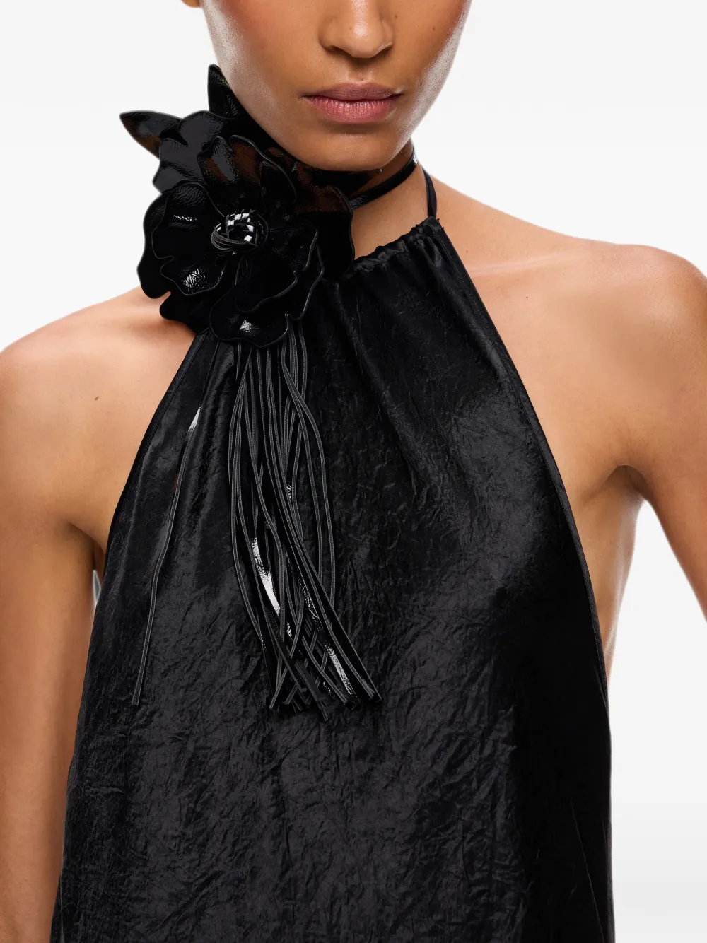 PINKO Midi-jurk met vlakken van kant Zwart