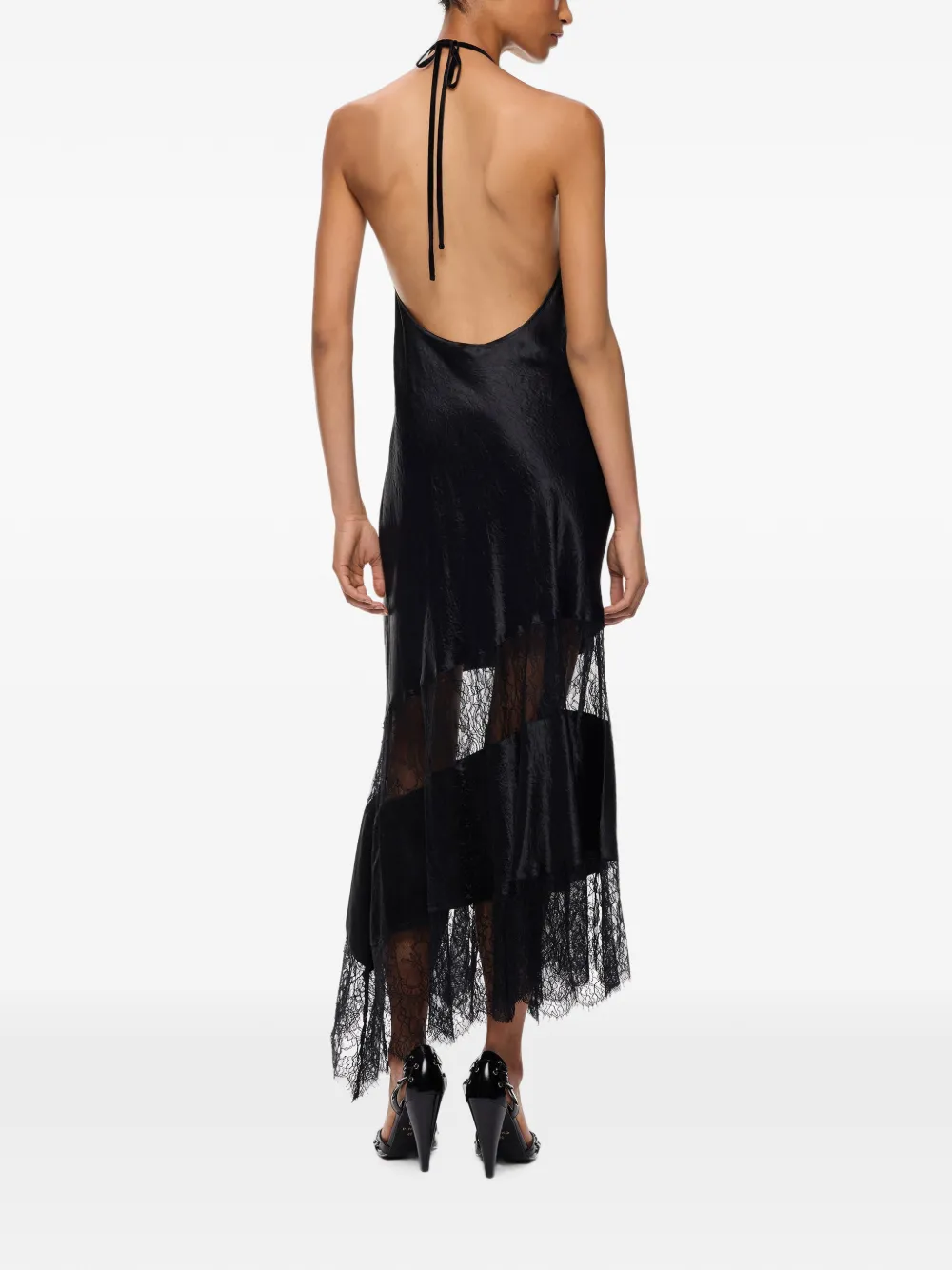 PINKO Midi-jurk met vlakken van kant Zwart