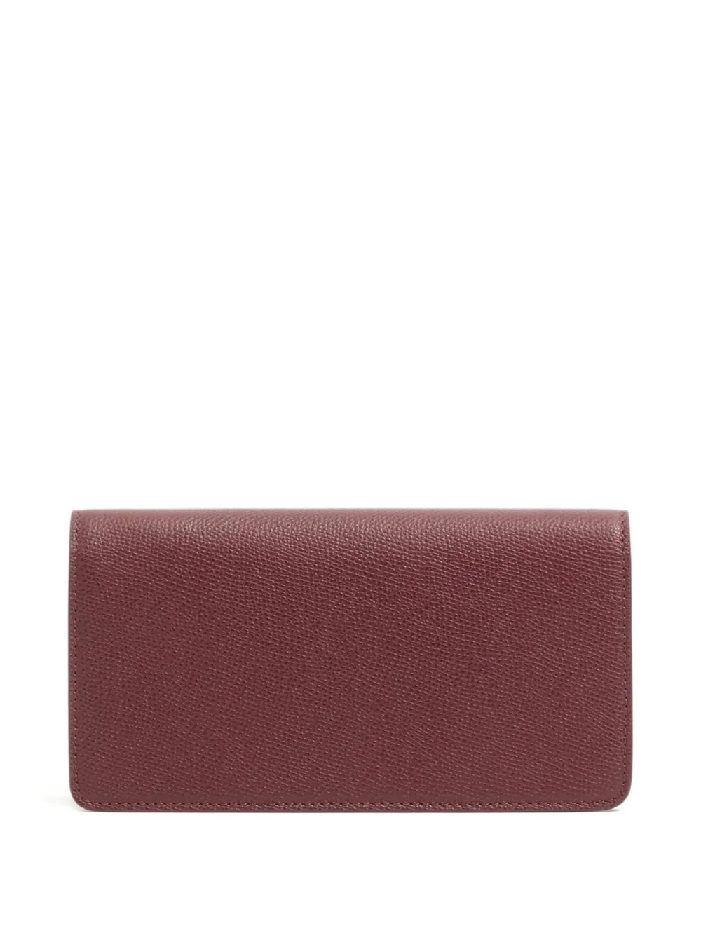 Valentino Garavani VLogo Signature portemonnee van bewerkt kalfsleer met ketting Rood