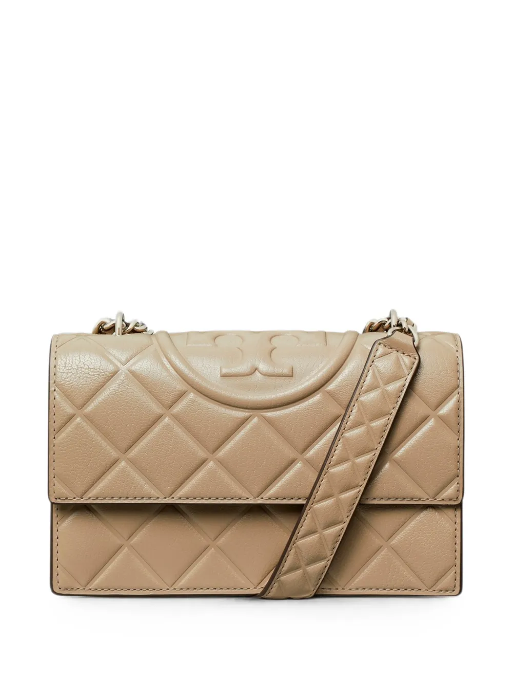 Tory Burch small Fleming quilted-leather shoulder bag - Neutrals
