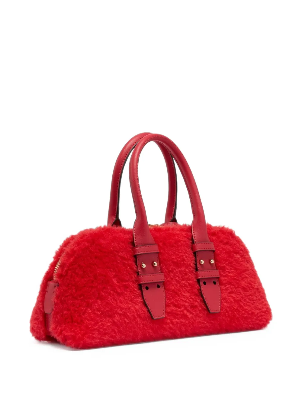 PINKO Love Birds shopper van imitatielamswol Rood
