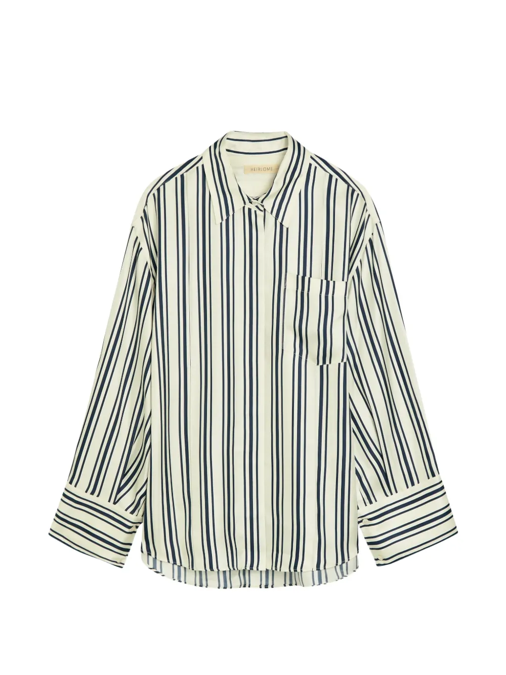 Heirlome vertical-stripe chest-pocket shirt - White