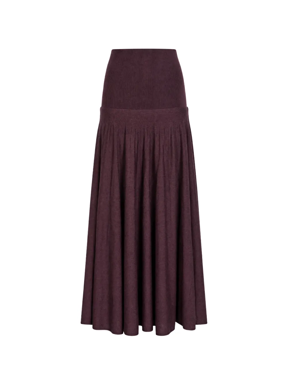 Rabanne ribbed-knit pleated maxi skirt - Viola