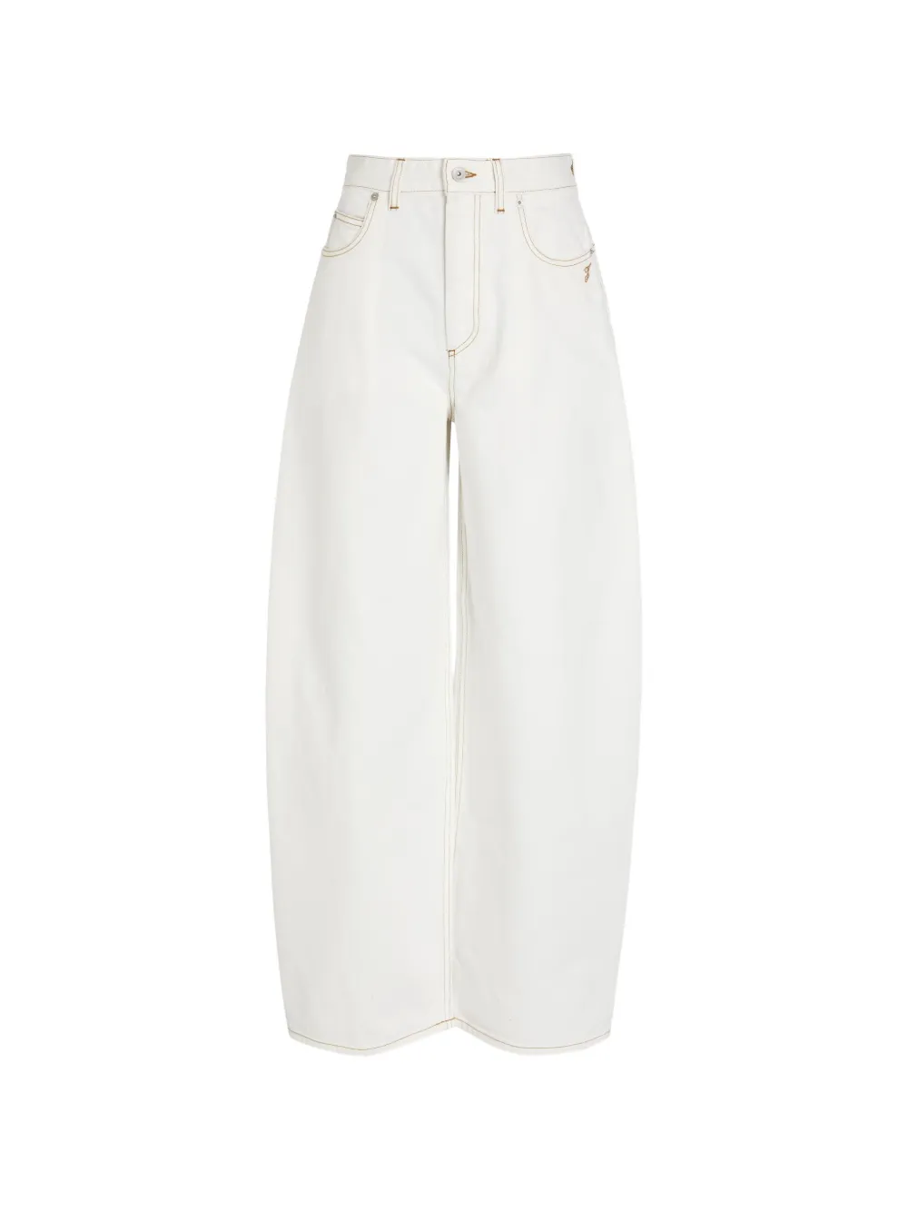 Jacquemus Ovalo de-Nîmes contrast-stitch wide-leg jeans - Bianco