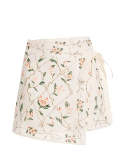 Agua By Agua Bendita Luna floral-print mini wrap skirt