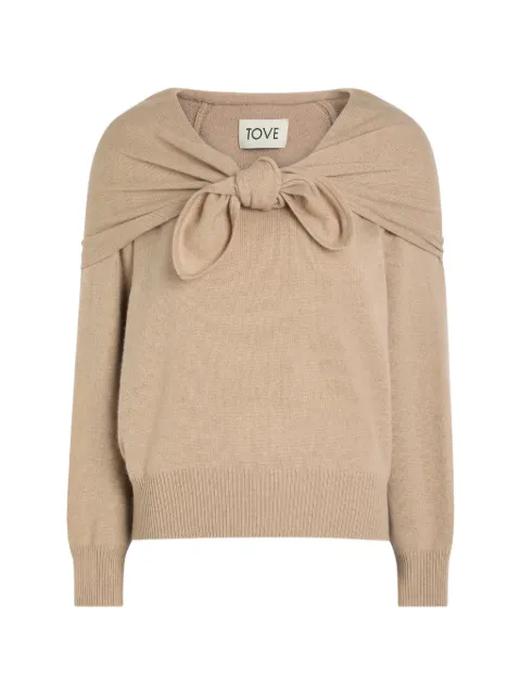 TOVE bow-detail knitted jumper