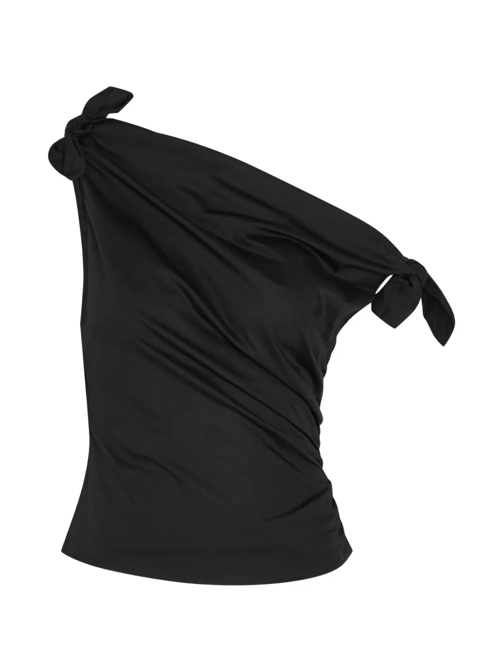 STAUD Bellaria knot-detail draped top - Nero