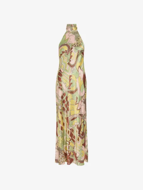 Rixo Maura Maxikleid mit abstraktem Print