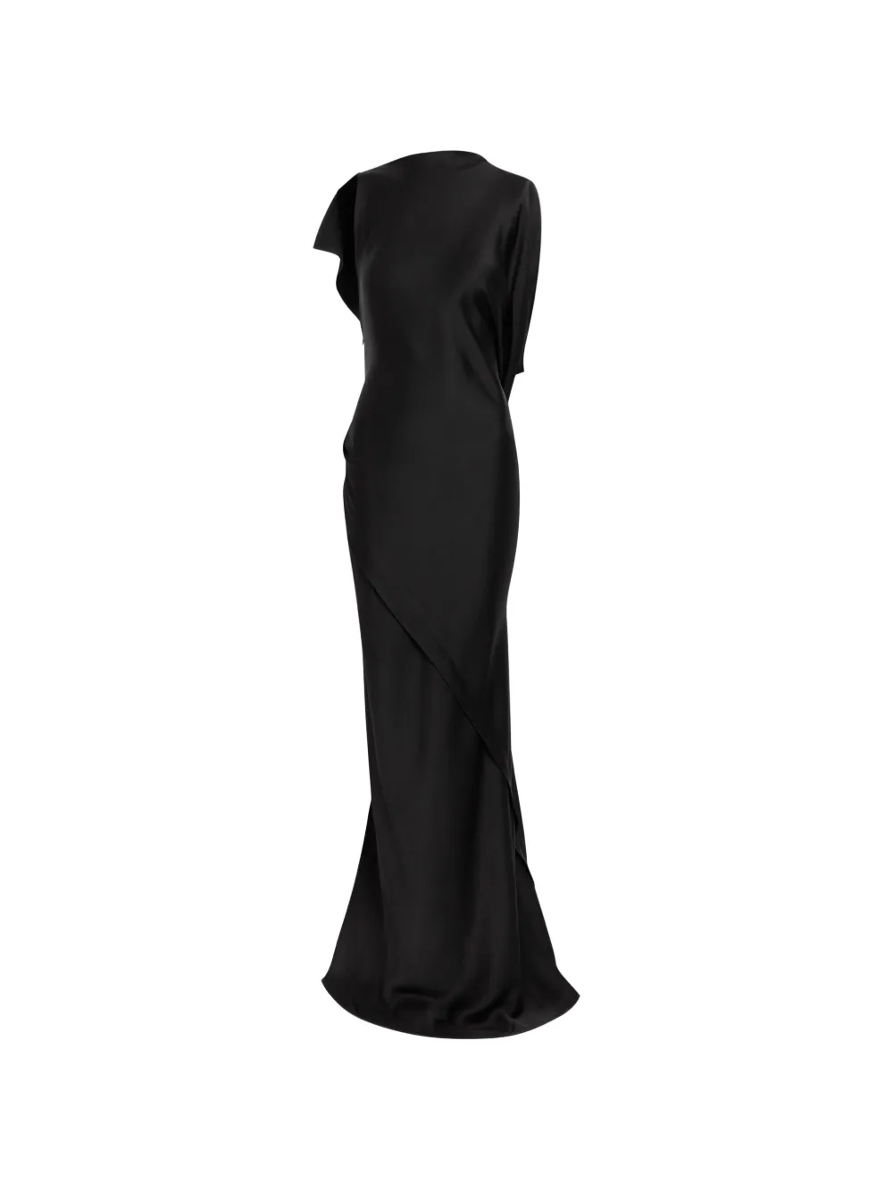 Victoria Beckham Kyra asymmetric ruffled maxi dress - Nero
