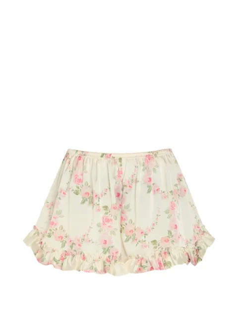 Simone Rocha floral-print ruffled shorts