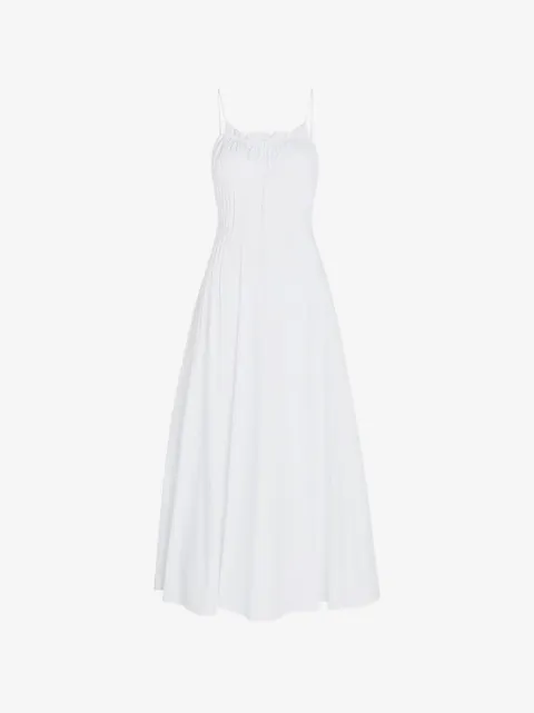 STAUD Margi ruffled pleated midi dress