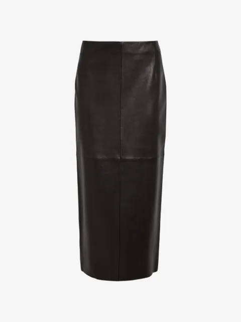 Nour Hammour Selly leather panelled midi skirt