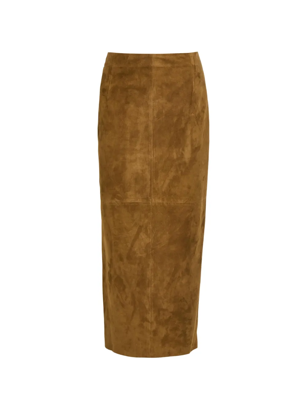 Nour Hammour Selly suede midi skirt - Marrone