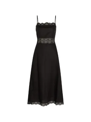 staud lace dress Staud Halie Lace Combo Cotton Ruffled Mini Dress