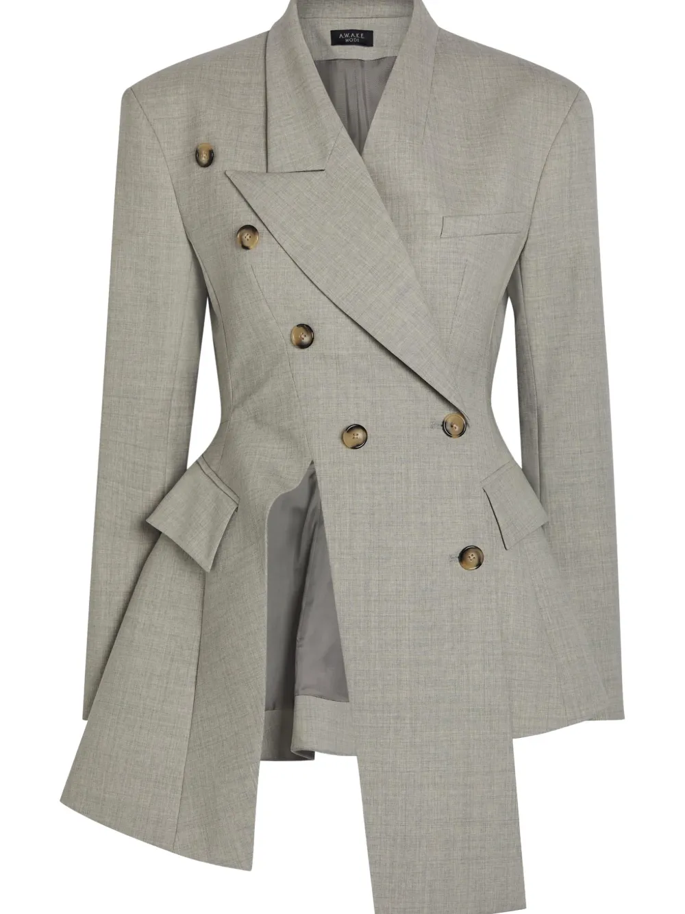  A.w.a.k.e. Mode Asymmetric Double-breasted Jacket - Gris 