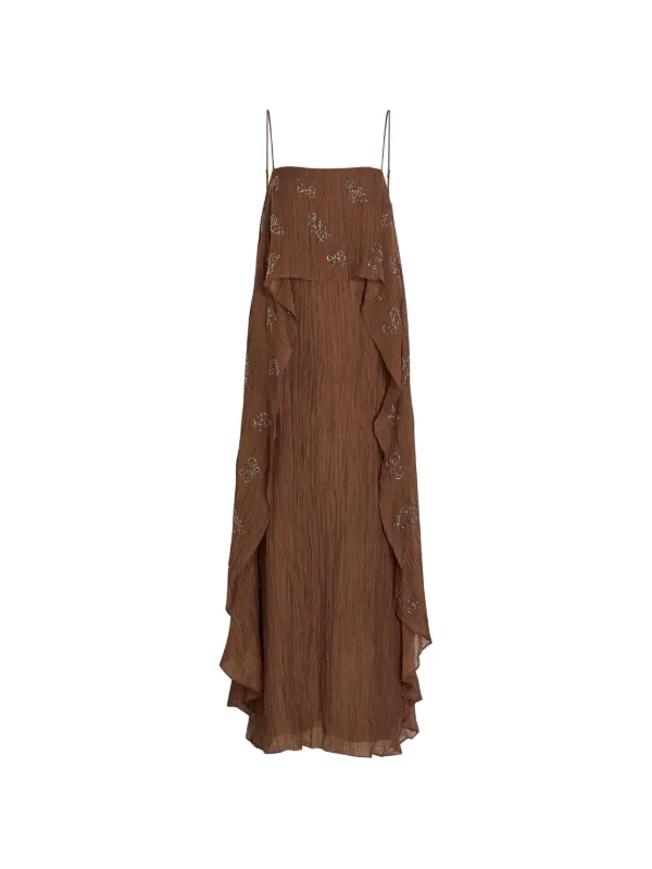 staud brown maxi dress Staud Valencia Maxi Dress