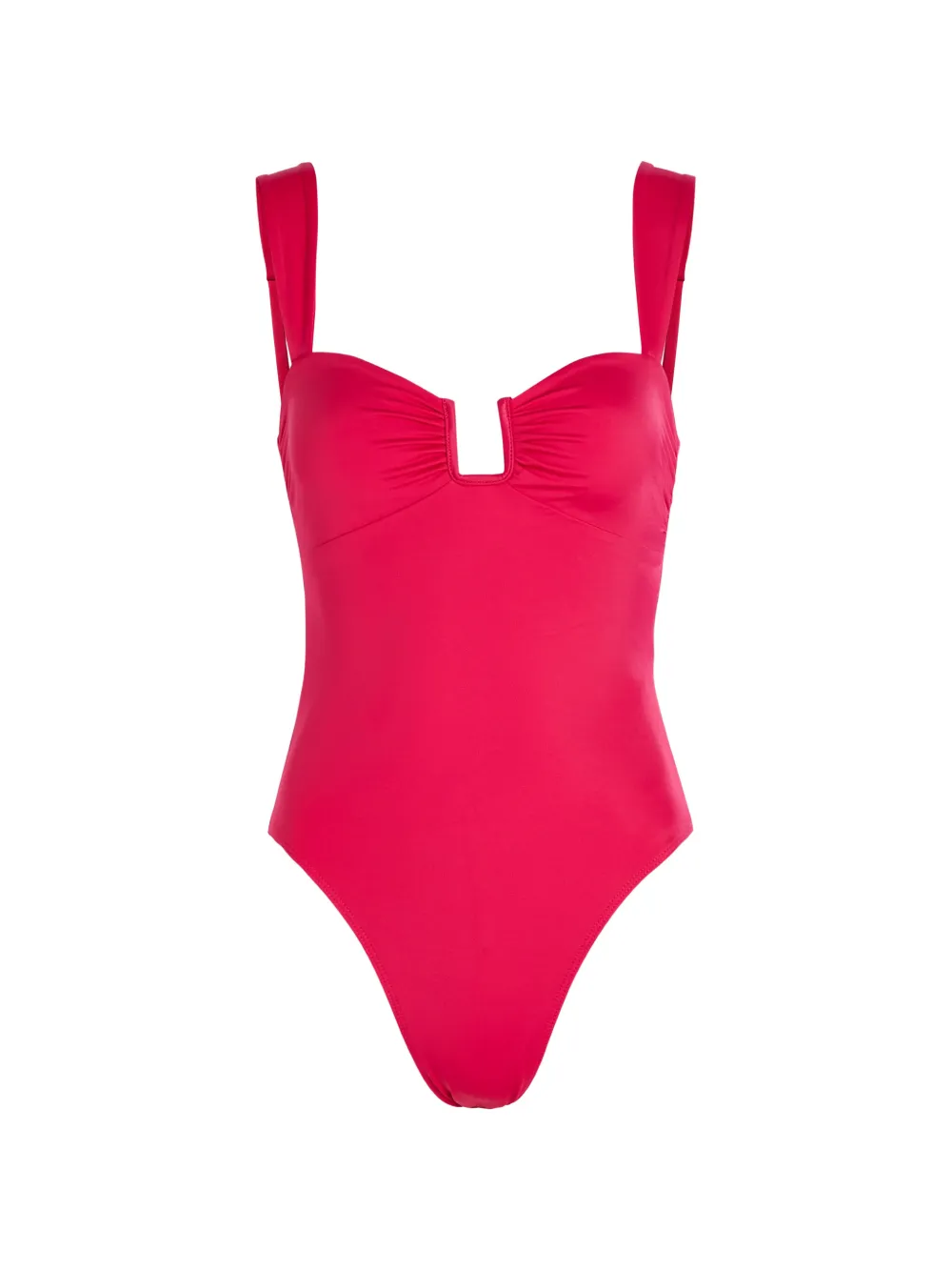 AWAY THAT DAY Cannes ruched cutout swimsuit - Rosa