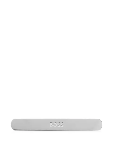 BOSS Bossone logo-engraved polished tie clip 