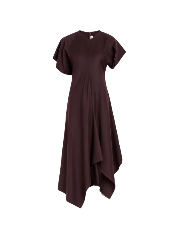 Victoria Beckham Panelled Asymmetric Dress in Red