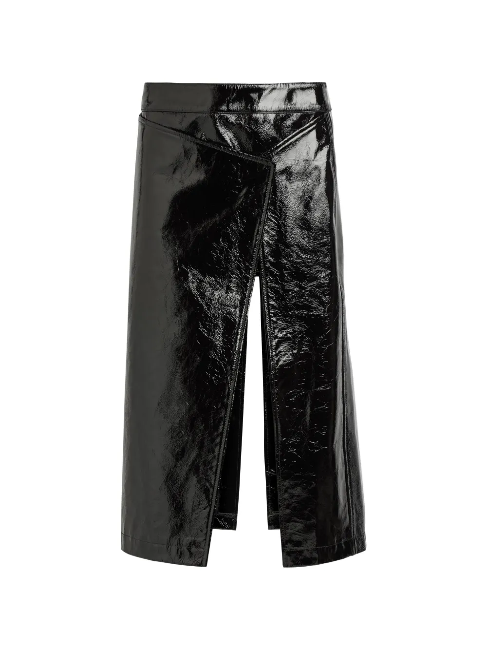 ARMARIUM Ember Midirock aus glänzendem Leder - Schwarz