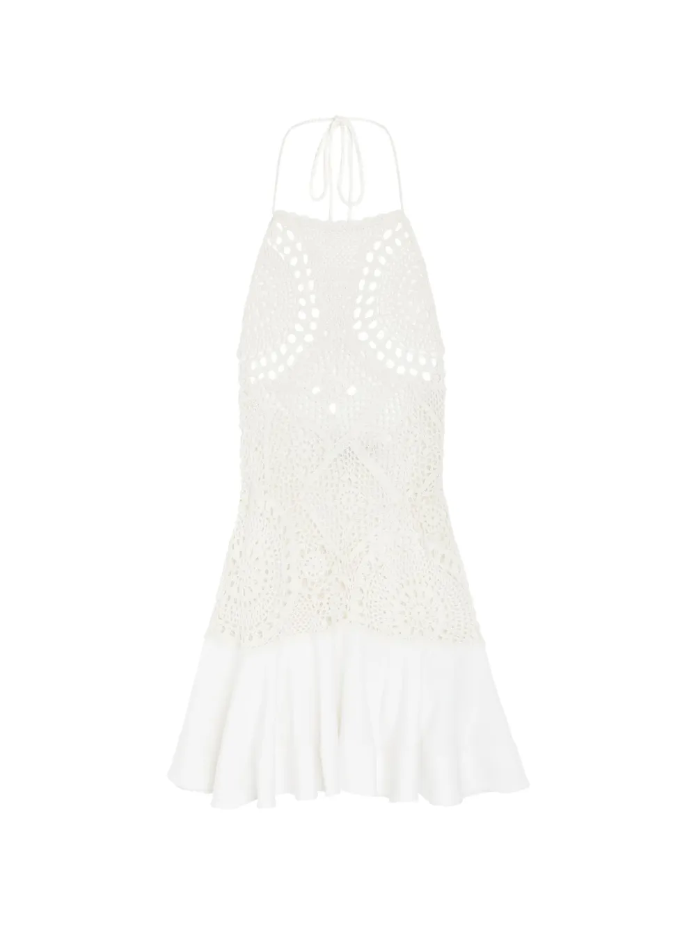 Jacquemus Napperon crochet mini dress - White