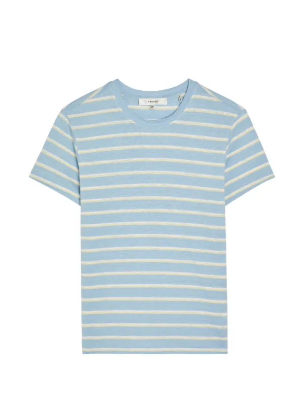 Frame Striped Linen T-shirt in Blue