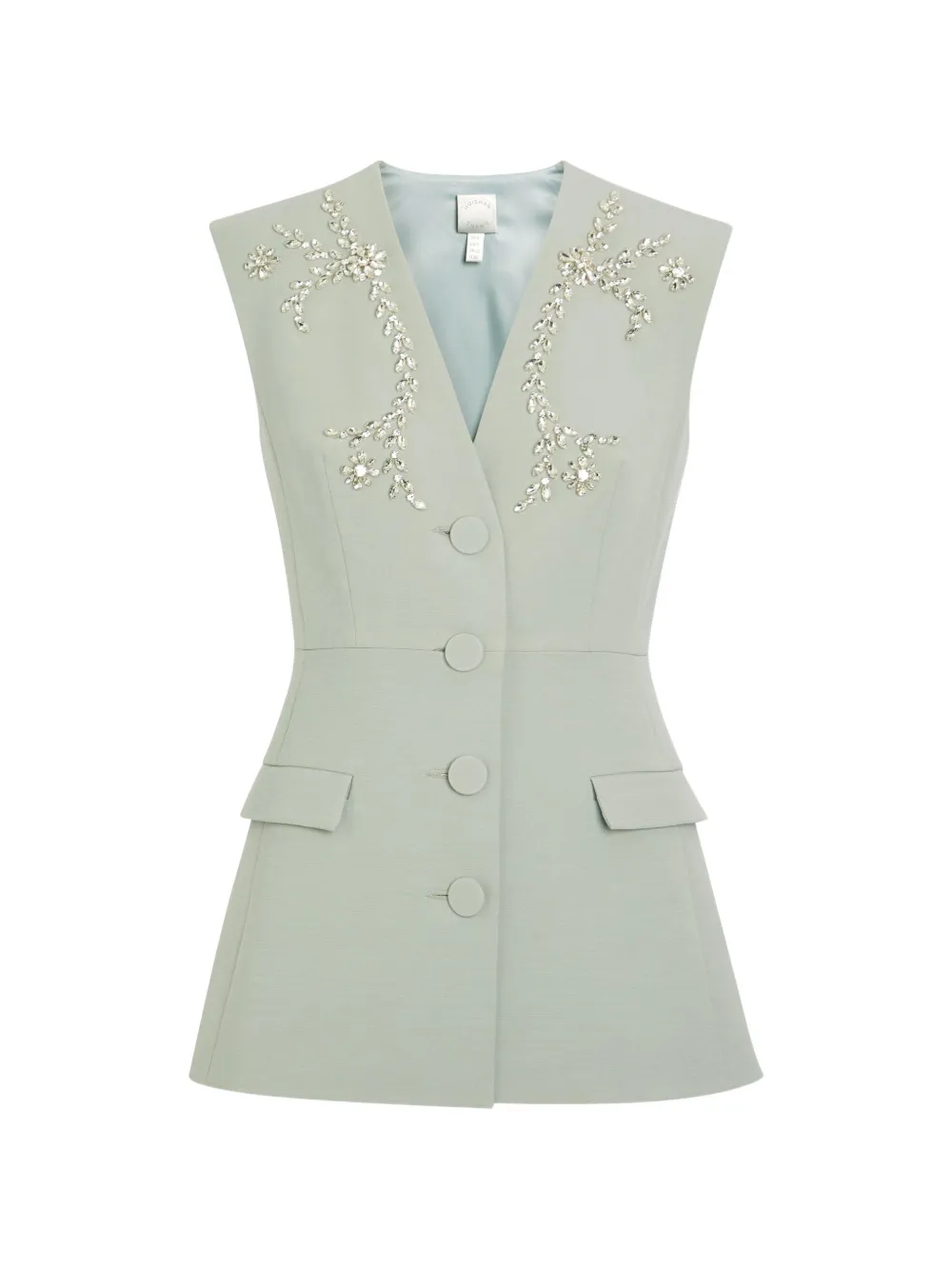 Huishan Zhang crystal-embellished sleeveless gilet - Green