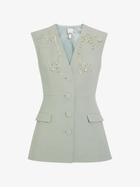 Huishan Zhang crystal-embellished sleeveless gilet
