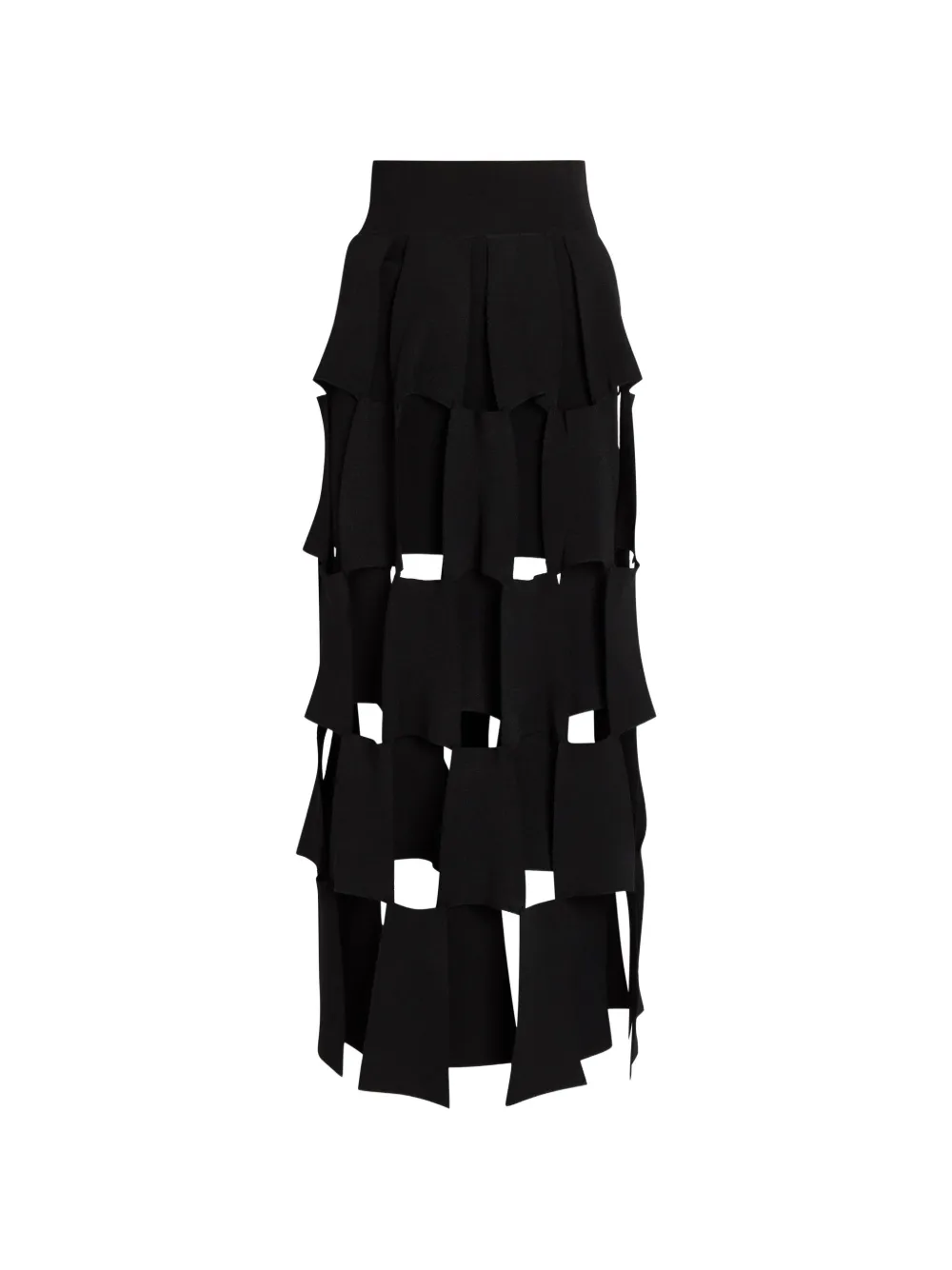 A.W.A.K.E. Mode laser-cut panelled maxi skirt - Nero