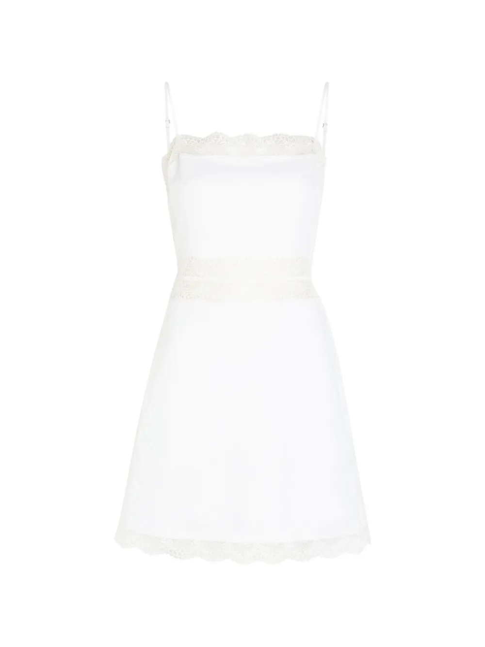 STAUD Amalina lace-trim slip mini dress - Bianco