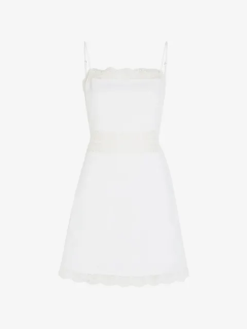 STAUD Amalina lace-trim slip mini dress