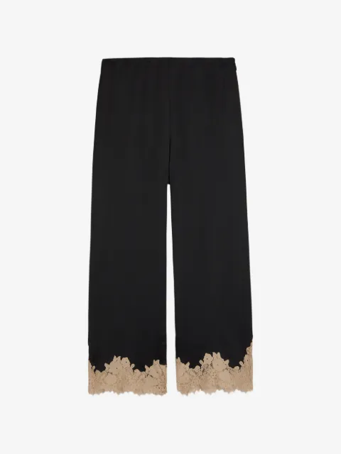 Rixo Marcela lace-trim wide-leg trousers