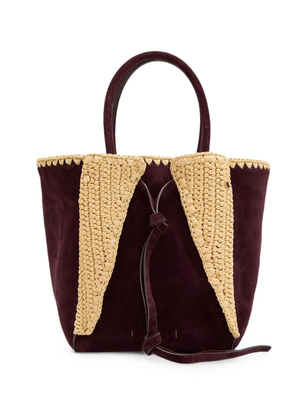 Gabriela Hearst small Marija suede raffia-panel tote bag - Red