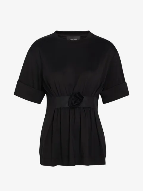 Simone Rocha floral-appliqué gathered T-shirt