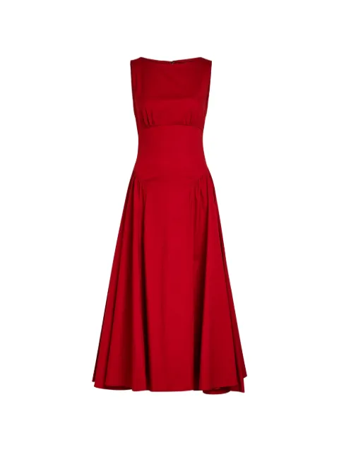 STAUD midi flared cotton dress