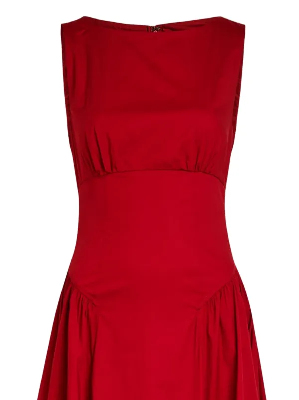 staud cotton dress Midi Flared | Red Citrus Club Knit Midi R26S2310GS Color-Black Womens dresses Color:Blue Splash