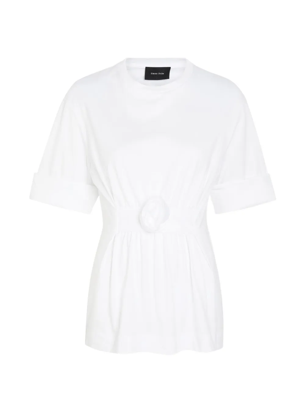 Simone Rocha Gesmockt T-shirt met bloemdetail Wit