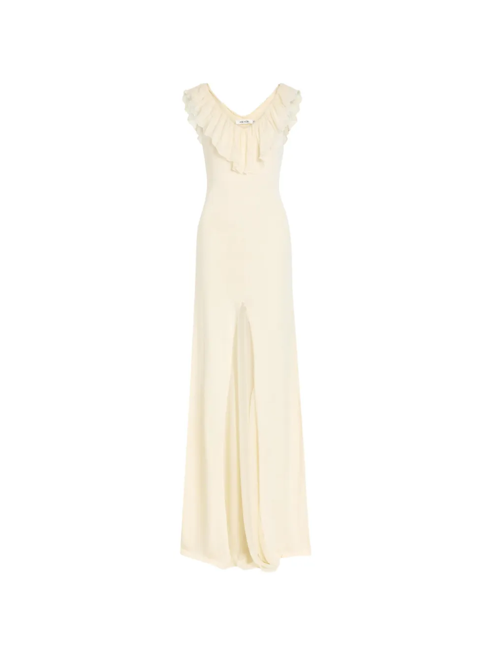 Aya Muse Rowan ruffled front-slit maxi dress - Toni neutri