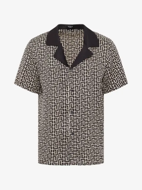 Balmain chemise à manches courtes et motif monogrammé