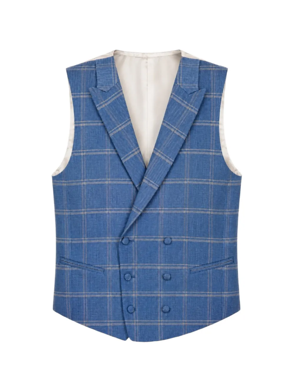 ETIEM TEXTIL S.L. check double-breasted waistcoat - Blue