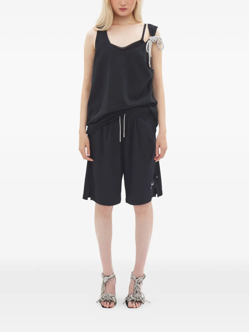 AREA Shorts met geborduurd logo Zwart
