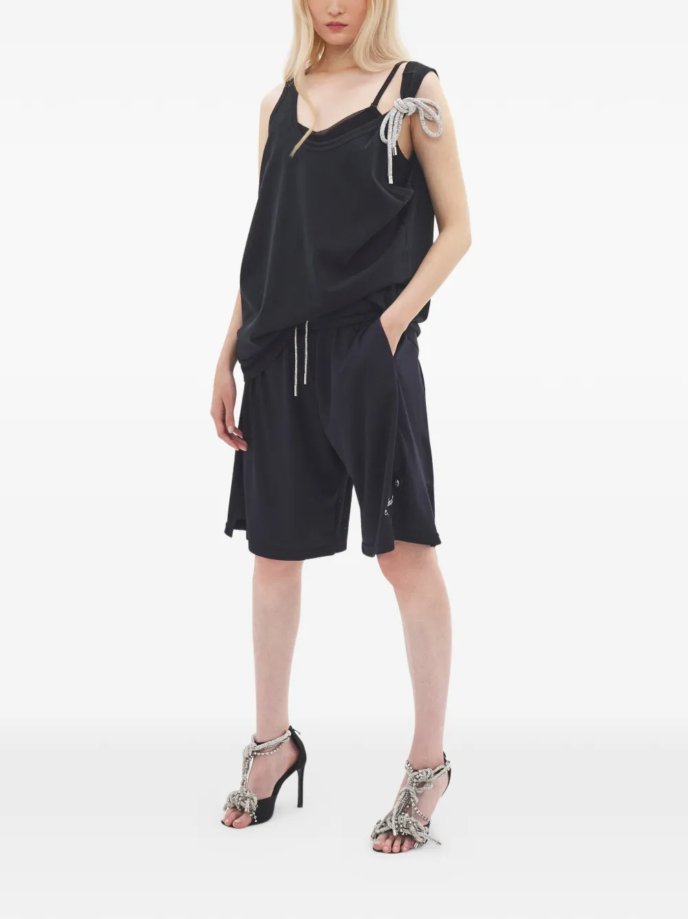 AREA Shorts met geborduurd logo Zwart